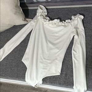 Zara Cream Ruffled Bodysuit